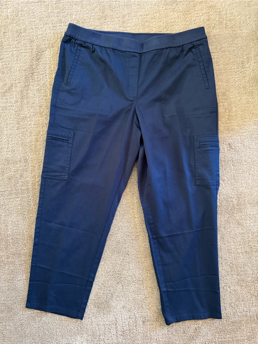 J Jill Large Stretch Pull on Navy Utility Jogger Pants